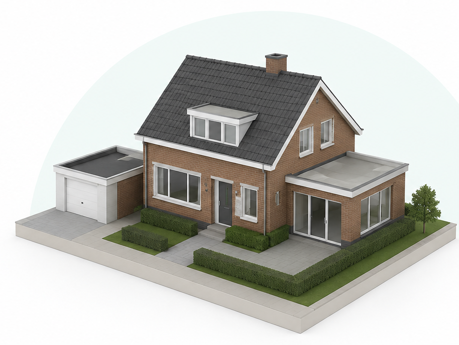 Vereenvoudigd 3D woningmodel